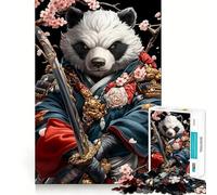 Panda Samurai Warrior 1000 Pieces Jigsaws Adults Puzzles Gifts Mind Game Toy Bonding Time Neat Cut Bday Surprise (38x26cm)