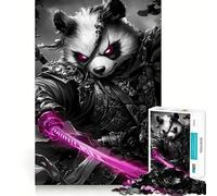 Panda Samurai Warrior Animal 1000 Piece Jigsaw Puzzles for Adults Jigsaw Brain Skill Warm Time Exact Edge (50x75cm)