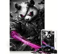 Panda Samurai Warrior Animal 1000 Piece Jigsaw Puzzles for Adults Jigsaw Brain Skill Warm Time Exact Edge (50x75cm)
