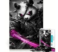 Panda Samurai Warrior Animal Jigsaw Puzzles 1000 Piece for Teenagers Strengthen Memory Home Leisure Clean Edge Cherished Gift (38x26cm)