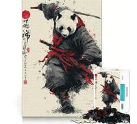 Panda Samurai Warrior Art 1000 Piece Jigsaw Puzzles for Adults Jigsaw Logic Sense Toy Leisure Fun Smooth Edge Heartfelt Gift (50x75cm)