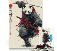 Panda Samurai Warrior Art Jigsaw Puzzles for Adults 1000 Piece Reason Skill Toy Anxiety Relief Exact Cut Elegant Gift (38x52cm)