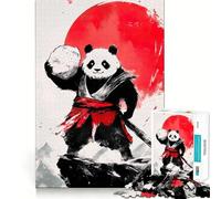 Panda Samurai Warrior Jigsaw Puzzles 1000 Piece for Teenagers Boost Recall Stress Free Tight Edge Wall Art Decor (38x52cm)