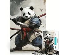 Panda Samurai Warrior Jigsaw Puzzles for Teenagers 1000 Pieces Strong Logic Toy Shared Fun Clear Edge Lovely Present (50x75cm)