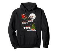 Panda Santa Sleigh Flying Funny Magical Christmas Pullover Hoodie