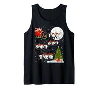 Panda Santa Sleigh Flying Funny Magical Christmas Tank Top