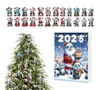 Panda Schmuck Advent 24 Tage - 2D Acrylic Panda Anhänger Countdown Schmuck Kalender | Niedlicher Tier Anhänger Für Auto Rückspiegel, Kinder, Rucksack, Weihnachtsbaum, Fenster, Party Decoration,