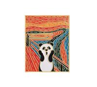 Panda Scream Art Enamel Pin Badge 3 x 2.4cm - Funny Parody Painting Lapel Pin - Famous Art Inspired Animal Badge for Artists, Lovers & Collectors
