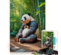 Panda Sculpture in Bamboo Forest 1000 Pieces Jigsaw Puzzles for Teenagers Wise Think Toy Calm Fun Clear Cut Art Collectible (50x75cm)