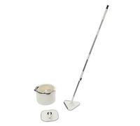 Panda Shape Spin Mop and Bucket Set, Self-Cleaning Mop with Comb Teeth & Centrifugal Spin Drying, Adjustable Long Handle 51.97in, Hands-Free Wringing Mop for Home Kitchen Floor Cleaning, Black White