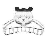 Panda Shaped Zinc Alloy Hair Claw Clip for Women Students | Silver Matte Finish, Lightweight Comfortable Wear, for Buns Ponytails, Quick Stay Put Outdoors Workplace