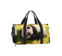 Panda Sleep Ball Sports Duffel Bag with Shoe Compartment-Lightweight Gym Weekender for Men Women, Waterproof Travel Tote with Wet Pocket