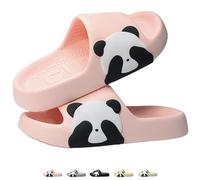 Panda Slippers for Women Cute Cartoon House Slippers Men Slides Indoor Shower Shoes Women Couple Summer Home Slippers Sandals Bathroom Slippers Outdoor Non Slip, Pink, 6-7 Women/4-5.5 Men
