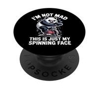 Panda Spinning Face Funny Spin Class Cycling PopSockets Adhesive PopGrip