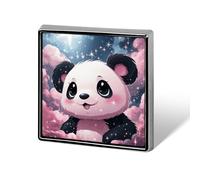 Panda Square Lapel Pin Women's Novelty Buttons & Pins Metal Badge Cute Brooch Pin Retro Pinback Badge Fashion Bag Pins for Hat Backpacks Tie Suit Wedding Party Accessory