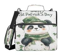 Panda St 1.5 Inch 3 Ringing Office Binder Organizer with Handle Waterproof Documents Files Storage Bag Suitable for Middle School
