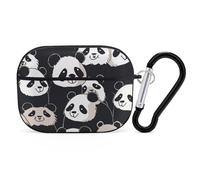 Panda Star AirPod Pro Case, Anti Scratch Hard PC Cover with Keychain, AirPod Pro 2nd/1st Case Accessories for Women Men, Black-Style