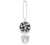 Panda Star Car Hanging Pendant, Zinc Alloy Rearview Mirror Charms - Relieve Visual Fatigue, Vintage Keychain Pendant, Lucky Car Interior Hanging Decoration, Silver-Style