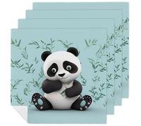 Panda Star Cloth Napkin 4 PCS Table Dinner Napkins Washable & Reusable Cloth Napkins Washable Tablecloth for Party, Wedding, Lunch, Dinners, Banquet, Christmas