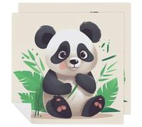 Panda Star Cloth Napkins for Hotel, Reusable Square Napkins Cloth 2 PCS Washable, Soft Absorbent Napkin for Family Dinners, Weddings, Thanksgiving, New Year Party