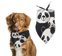 Panda Star Dog Bandanas for Feeding Grooming, Triangle Pet Bibs Washable Pets Scarf for Cats & Dogs