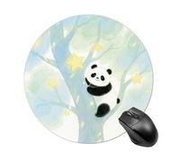 Panda Star Mouse Pad Round Laptop Mouse Mat Cute Computer Mousepad Keyboard Pad Non-Slip Desk Pads for Gaming Office Work Home
