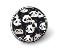 Panda Star Round Badge for Men Women, Durable & Stylish Lapel Pins, Lightweight Metal Badges for Shirts, Jackets, Hats