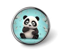 Panda Star Round Badge for Men Women, Durable & Stylish Lapel Pins, Lightweight Metal Badges for Shirts, Jackets, Hats