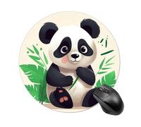 Panda Star Round Mouse Pad 7.8 Inch - Non-Slip Rubber Base Mouse Mat Portable Ergonomic Desk Mat for Office, Laptop, Travel, Wireless Mice Mats - Waterproof & Durable Design