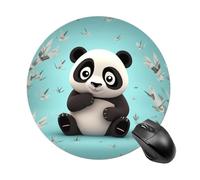 Panda Star Round Mouse Pad 7.8 Inch, Portable Gaming Mouse Mat with Non-Slip Rubber Base & Smooth Surface, Waterproof Mousepad for PC, Laptop, Computer, Office, Home