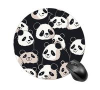 Panda Star Round Mouse Pad 7.8 Inch, Portable Gaming Mouse Mat with Non-Slip Rubber Base & Smooth Surface, Waterproof Mousepad for PC, Laptop, Computer, Office, Home