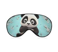 Panda Star Sleep Mask for Women Men, Soft Eye Mask with Adjustable Strap for Sleeping, Light Blocking Travel Blindfold for Nap Comfortable Eye Cover for Home Office
