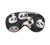Panda Star Sleep Mask for Women Men, Soft Eye Mask with Adjustable Strap for Sleeping, Light Blocking Travel Blindfold for Nap Comfortable Eye Cover for Home Office
