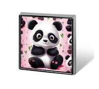 Panda Star Square Lapel Pins Backpack Pin Cute Brooch Decoration Brooches for Women Men Fashion Button Badges for Hat Backpacks Purses Jackets Shirt Suit
