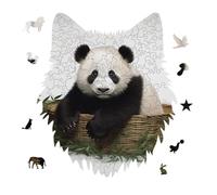 Panda Stars Jigsaw Puzzle 175PCS Wolf Head Design Puzzle Wooden Jigsaw Puzzles for Adults Families