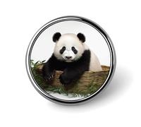 Panda Stars Round Lapel Pin Women's Novelty Buttons & Pins Metal Badge Cute Brooch Retro Pinback Badge Fashion Bag Pins for Hat Backpacks Tie Suit Wedding Party Accessory, silver, Circular