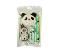 Panda Stationery Set - 7.87 Inch Student Gift Set | Cute Pencil Eraser Correction Tape Plush Pendant - Ideal for School, Learning, Rewards, Classroom, Notes, Teenage