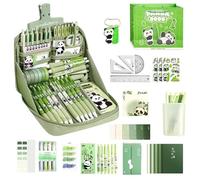 Panda Stationery Set - Cute Pencil Supplies Notebook | Useful Student Office Material, Novelty Keychain Pencil Case for Bags Office Writing Journal Organizer Girl Boy College Gift