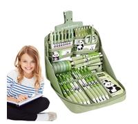 Panda Stationery Set - Cute Studying Supplies Kit, Creative School Organizer, Notebook Pen Pencil Case Sticker Ruler Keychain | Girls Boys Teens Students Art Drawing Writing Tools