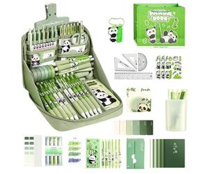 Panda Stationery Set - Panda School Supplies Case | Cute Pencil Case With Stationery Included, Studies On Learning Supplies, Ruler Notebook Keychain Pen Pencil Tab Sticker