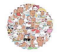 Panda Sticker Set of 100 Bubu Dudu Stickers Children Waterproof PVC Sticker Cute Kawaii Children's Stickers for Laptop Skateboard Scrapbook Motorcycle Guitar Desktop Room Decoration