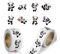 Panda Stickers, Cartoon Cute Decal Rolls Self-Adhesive Stickers for Kids Girls Boys Teens for Birthday Party Decoration for Water Bottle Laptop Scrapbook Card Envelope (500 PCS)