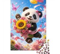 Panda Sunflower Butterfly Jigsaw Puzzle, 1000 Pcs For Adults | 38x26cm Puzzle Fans, Birthday Gift, Cardboard, Mood Calming, Accurate Cutting