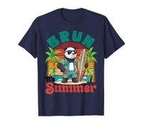 Panda Surfing Retro Beach Sunglasses Palm Trees Bruh Summer T-Shirt