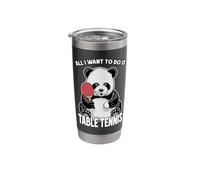 Panda Table Tennis All I Want to Do is Funny Bear Player Stainless Steel Insulated Tumbler