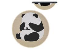 PANDA TAGS BEDROOM - Plush Circular Panda Pattern Floor, Luxurious Cozy Mat Accessory | Soft Animal Theme Element, Living Area Comfort Textile, Home Lounge , Child Friendly Pillow