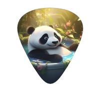 Panda taking a bath Printed guitar picks - three thicknesses: thin, medium and thick, suitable for electric guitar, bass and ukulele.