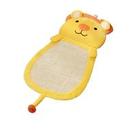 Panda Themed Sisal Cat Scratching Pad, Multi Use Cat Scratch Furniture Protector Long Lasting Durable Construction Space Saving Cat Rug for Indoor Cats Grinding (Yellow Lion)