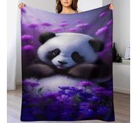 Panda Throw Blanket, Flannel Throws Sofa Chair Cover Decorative for Bed Couch Chair, Travel Nap Blankets 100×130cm