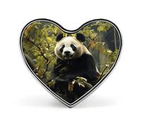 Panda Tree Button Pin Heart Shape Metal Lapel Pins Badges Personalized Pinback Button Badges Novelty Funny Enamel Pins Fashion Cute Heart Brooch Pin for Backpacks Jackets Bags